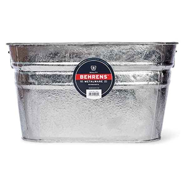 Behrens 15 Gallon Square Tub, Hot Dipped Steel Tub 62 Zoro